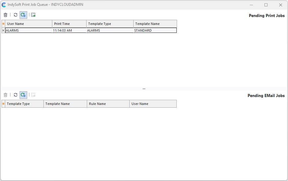 Print Job Queue dialog