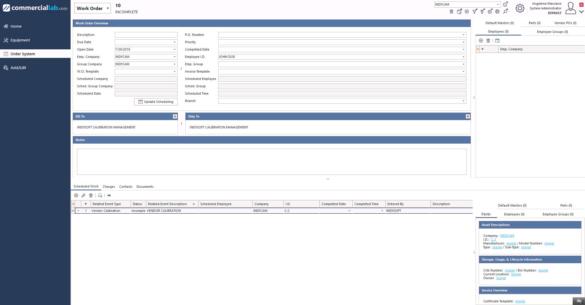 Order System → Work Orders