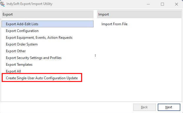 IndySoft Export-Import-Dienstprogramm & IndySoft – Einzelbenutzer – INDYSOFT (Sitzung Nr. 36480) 12.05.2023 um 11:06:03 Uhr