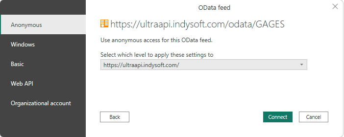 Click Connect button to connect.
