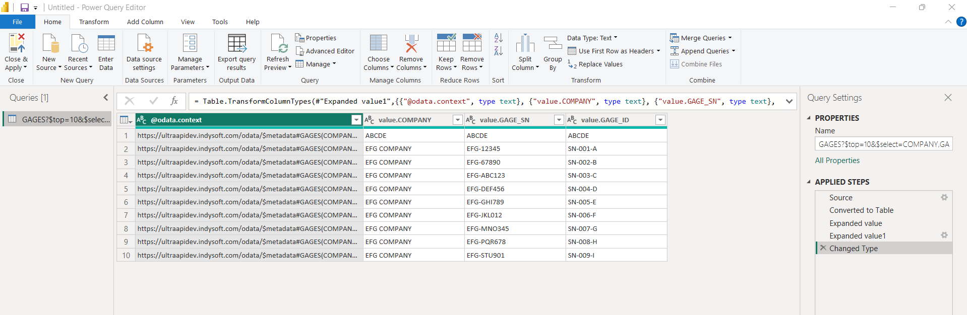 Once the data is loaded, you should have the query available to use.