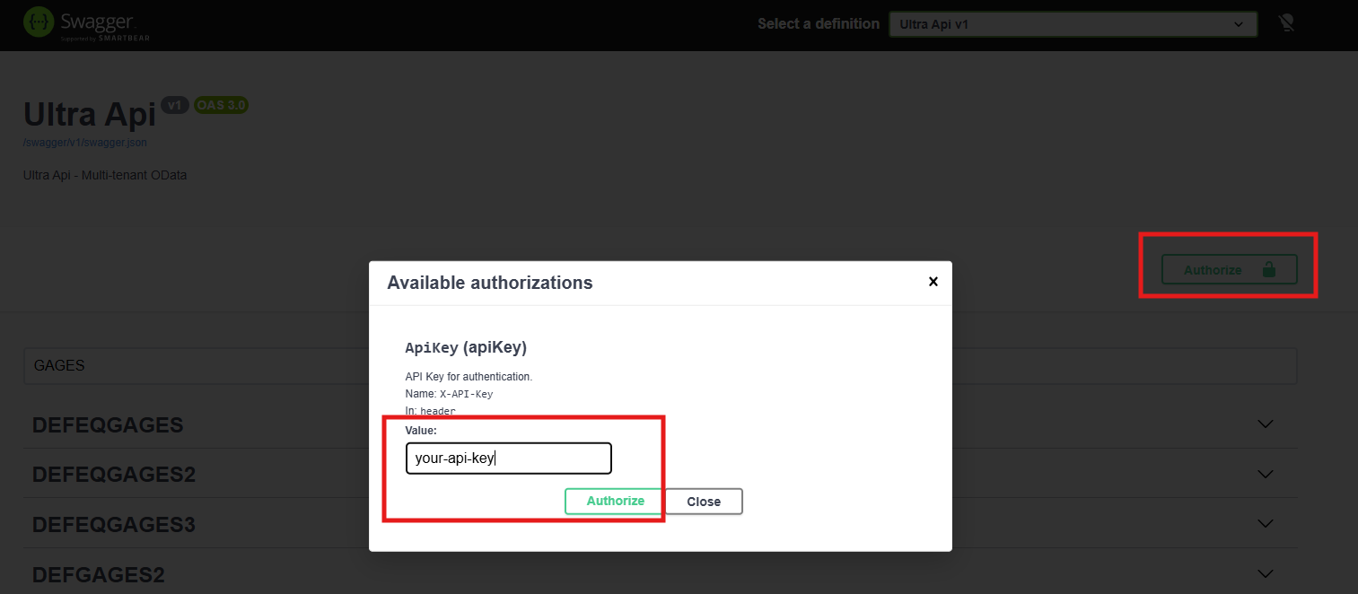 OData API with Swagger UI screenshot 1