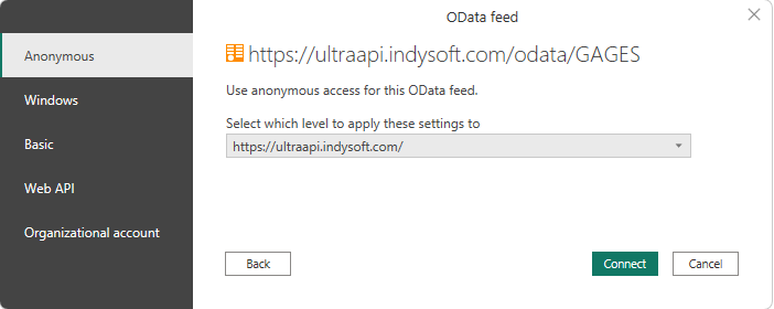 Click Connect button to connect.